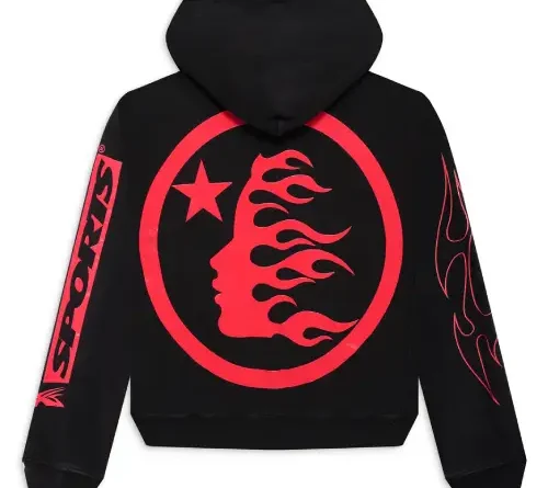 Black and Red Hellstar Sports Future Flame Hoodie1