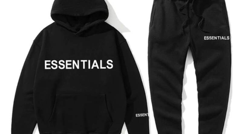 black essential hoodie
