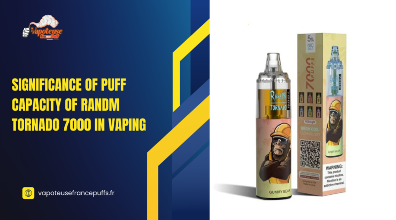 Significance of puff capacity of RandM Tornado 7000 in vaping