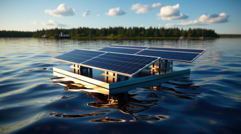 illustrating floating solar panels