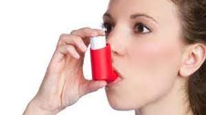 red asthma inhaler