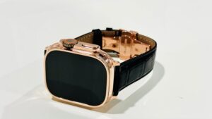 smart watch in gold