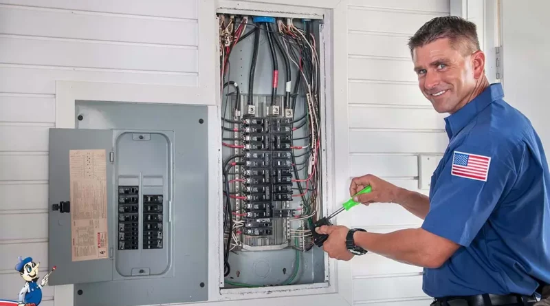 Man doing whole house surge protection