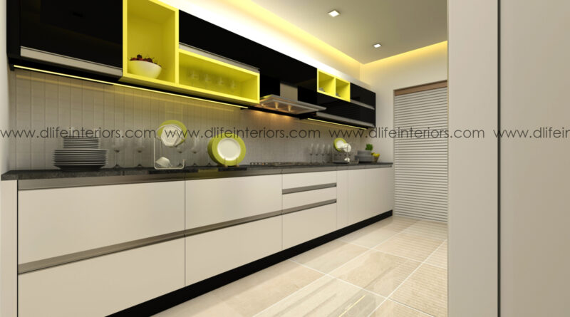 modern straight kitchen design