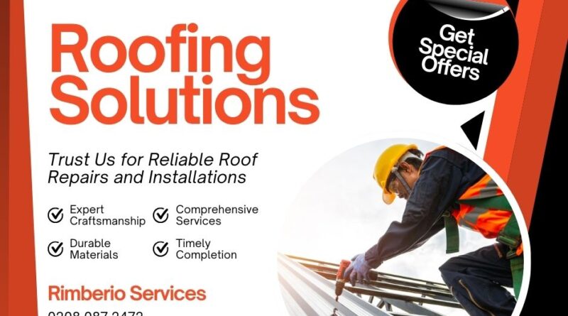 Orange and Black Modern Roofing Services Facebook Post